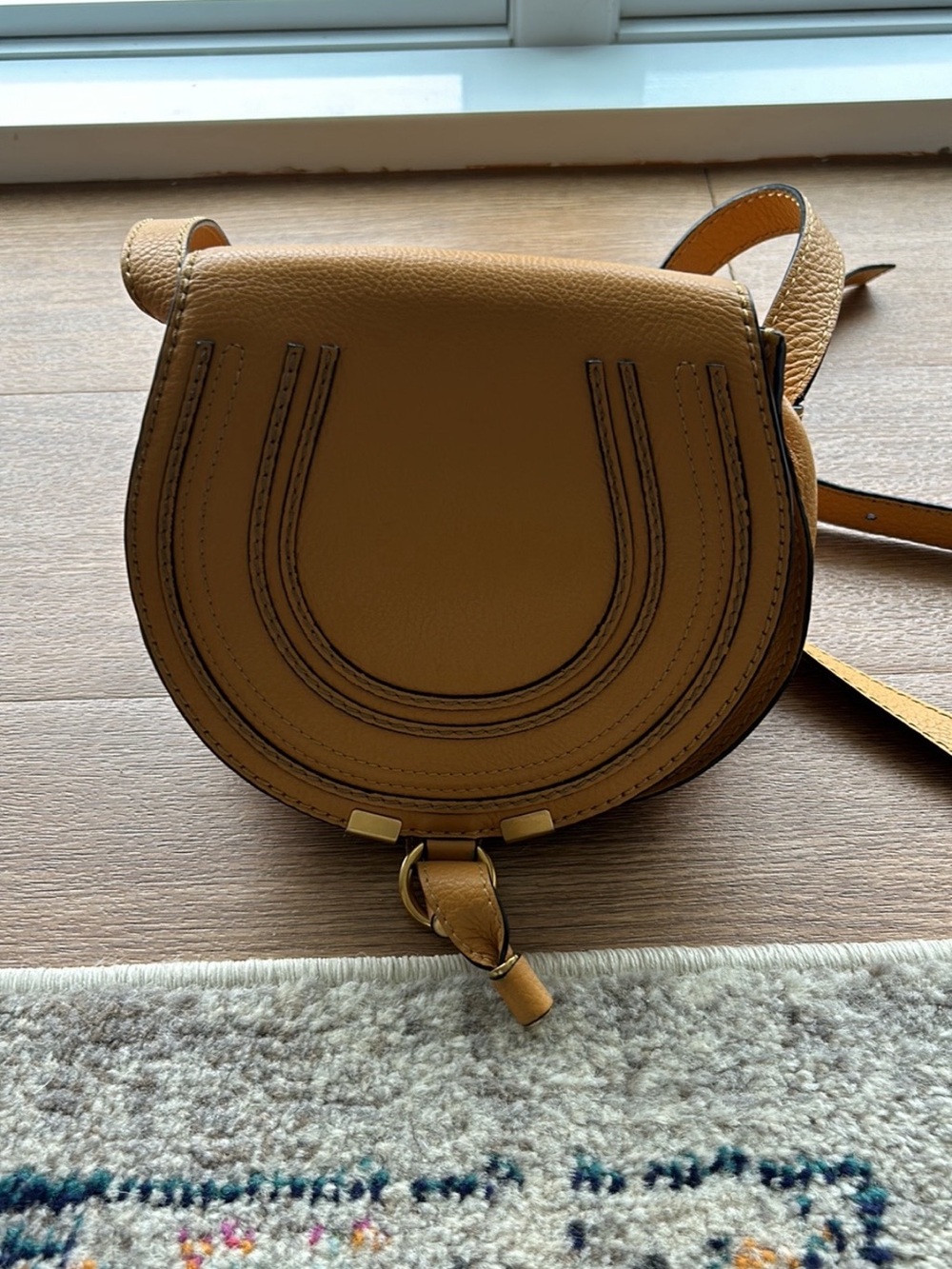 Chloe Small Saddle Crossbody Bag - Tan